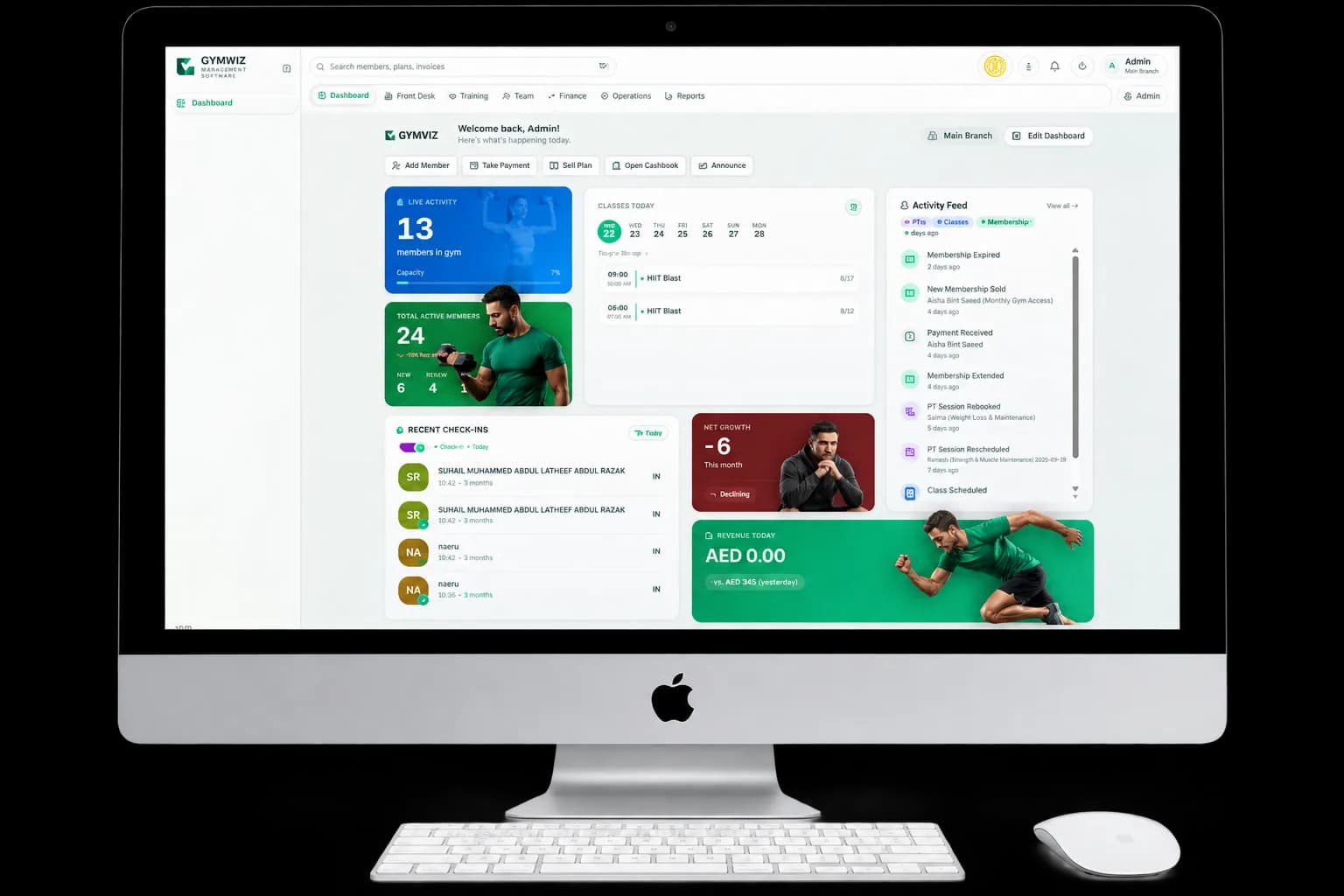 GymViz Dashboard — Members, Revenue, Analytics, Classes GymViz Dashboard — Members, Revenue, Analytics, Classes